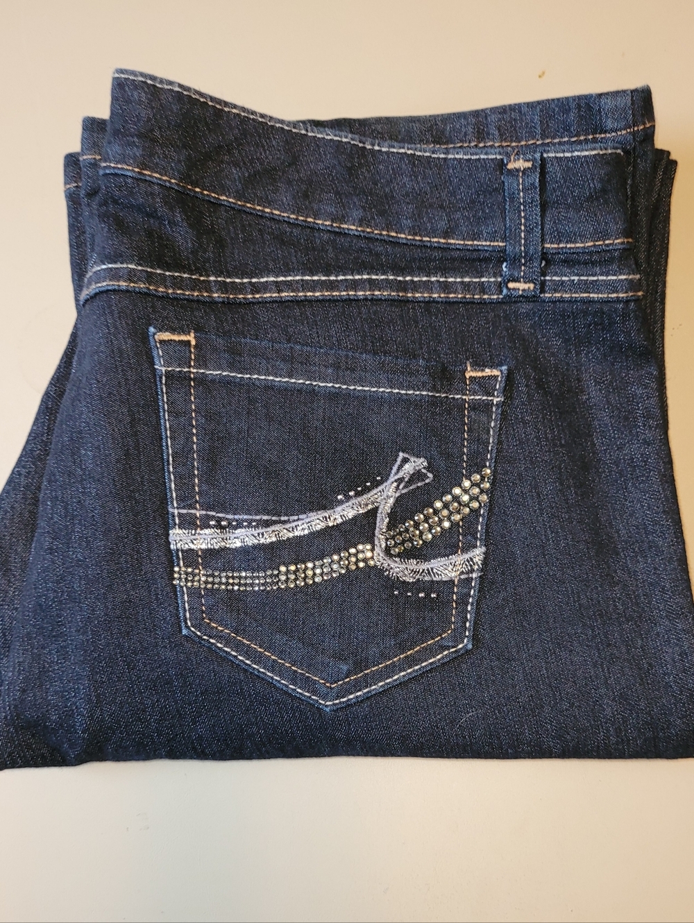 Nine West Brand - Size 14 Dark Wash Boot Cut Jeans. - Picture 1 of 10